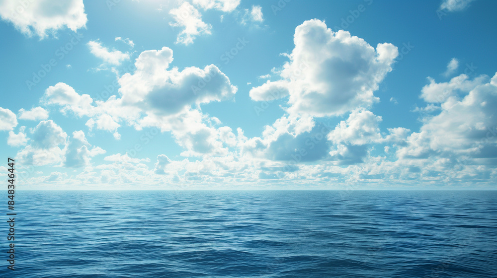 Obraz premium 海の風景 青空の下の波