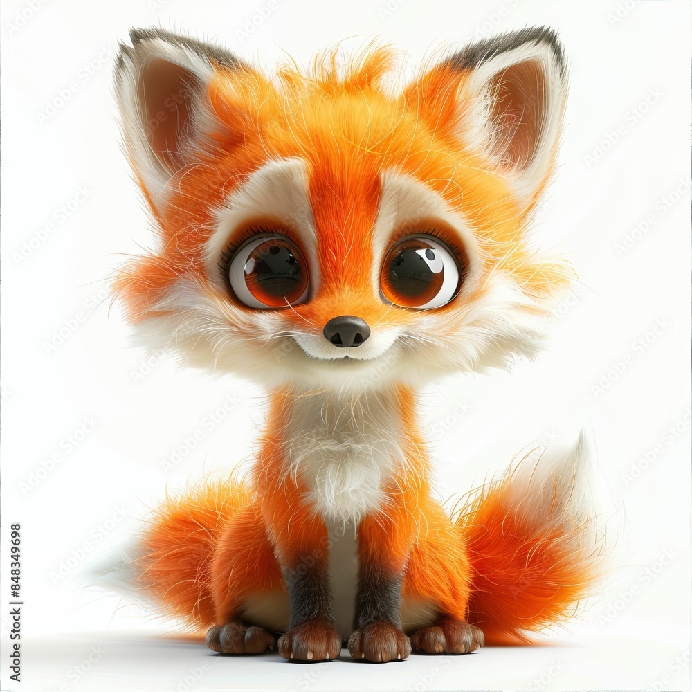 fluffy little fox with big eyes fluffy little fox with big eyes