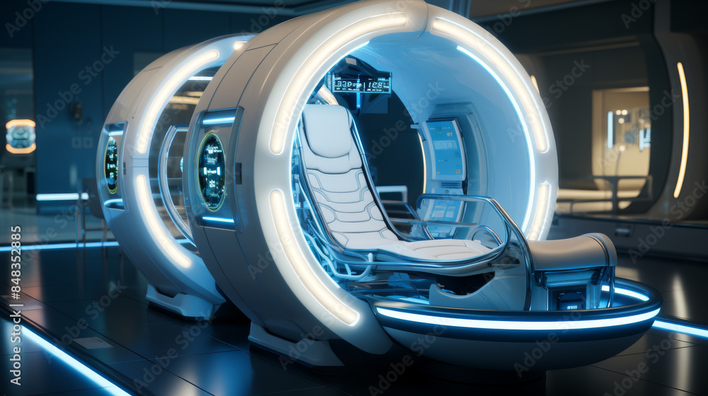A futuristic healthcare clinic A futuristic healthcare clinic
