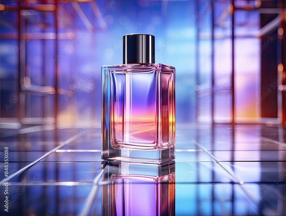 Bttles of perfume on colored background Bttles of perfume on colored background