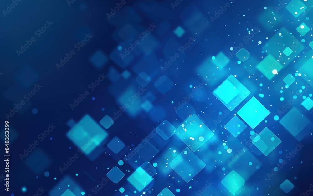Blue background with digital technology and blocks for a web banner, business presentation Generative AI Blue background with digital technology and blocks for a web banner, business presentation Generative AI