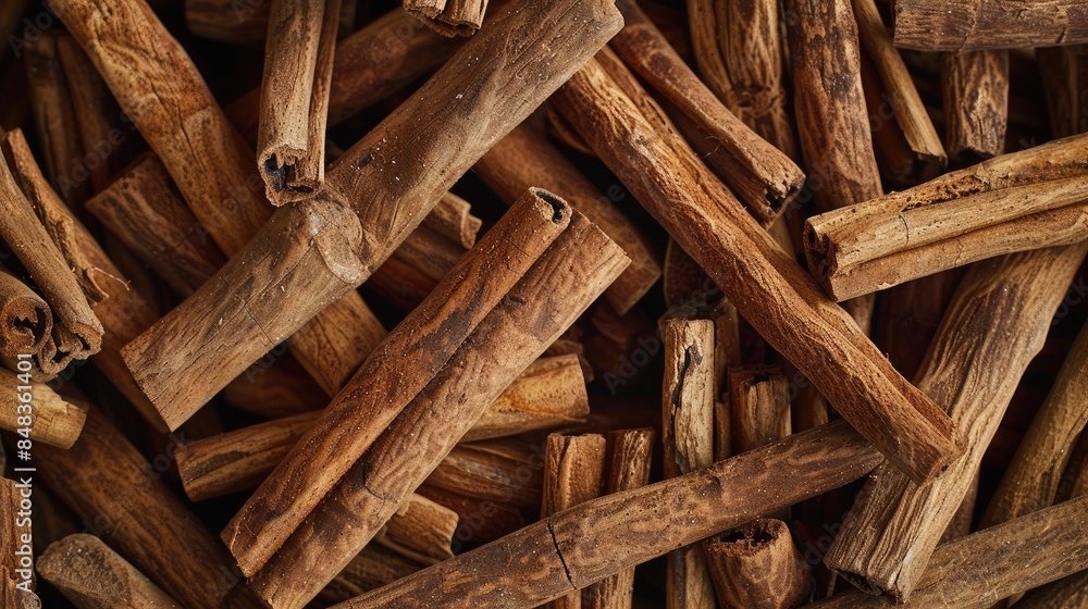 Background of dried Ceylon cinnamon sticks in food Background of dried Ceylon cinnamon sticks in food