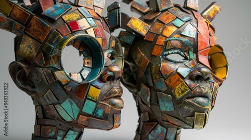 Renewal Chronicles: Sci-Fi Cubist Portraits of Recycled Material Accessories © kittipoj