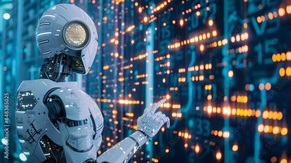 robot interacting with digital data network robot interacting with digital data network