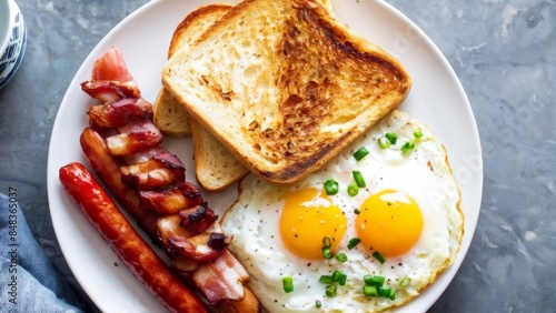 Wallpaper Mural Fried bacon, toaster and fried egg. Breakfast. Torontodigital.ca