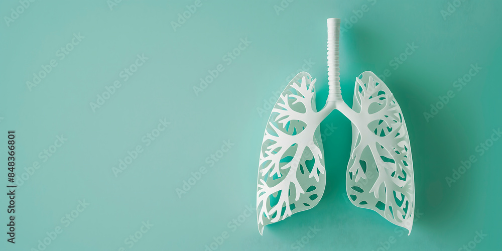 Healthy lungs concept,white cutout lungs on green background emphasizing air quality and environmental health,suitable for environmental education,programs advocating for healthier living environments Healthy lungs concept,white cutout lungs on green background emphasizing air quality and environmental health,suitable for environmental education,programs advocating for healthier living environments