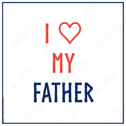 I Love My Mother - Minimalist Design with Heart Symbol and Bold Text