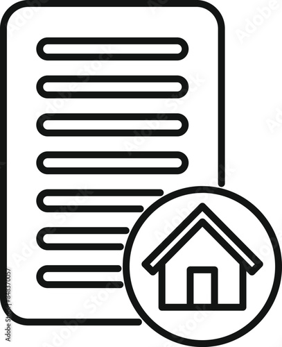 Minimalist icon of a document symbolizing a checklist for purchasing a house