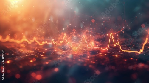 Heart and Electrocardiogram Against a Clean, Minimalist White Background Emphasizing Cardiac Health and Medical Precision