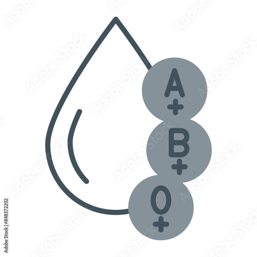 Blood Types Line Fill Icon