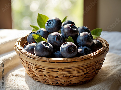Wallpaper Mural Blueberries in a basket on a table Torontodigital.ca