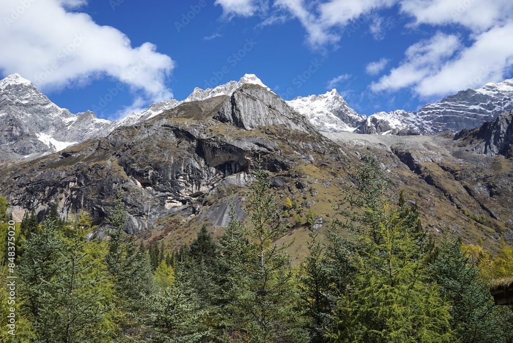 The Autumn in Siguniang Mountain at west of the capital city of Chengdu in Xiaojin country ,Sichuan ,China