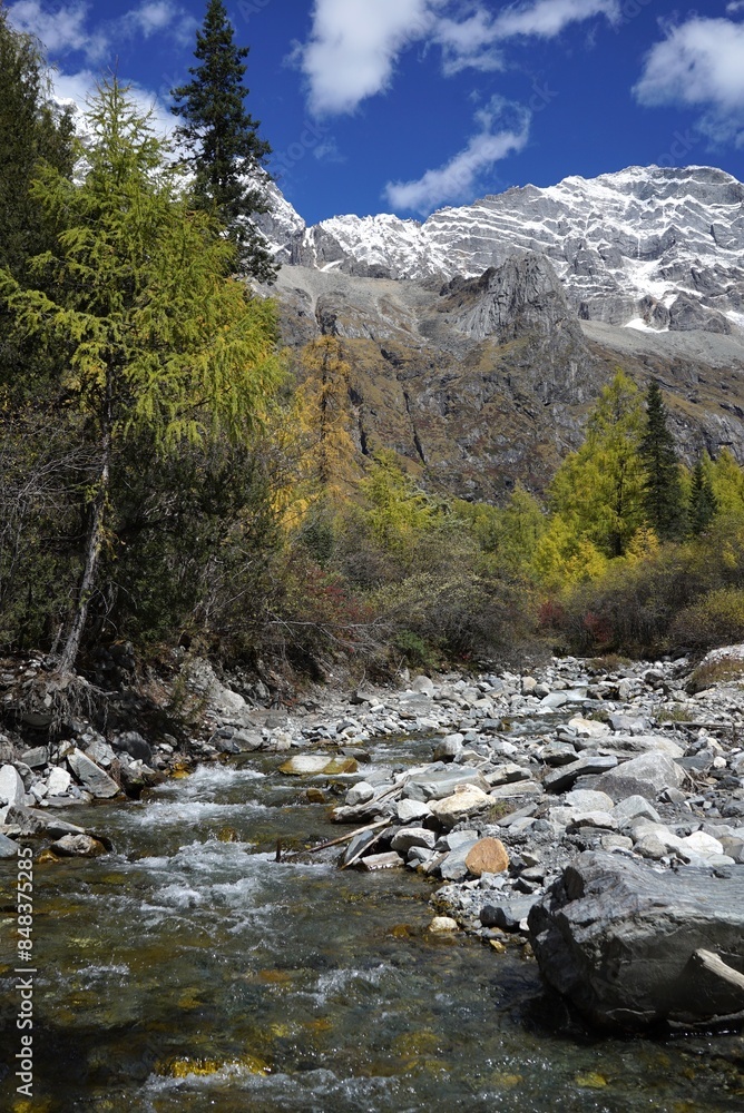 The Autumn in Siguniang Mountain at west of the capital city of Chengdu in Xiaojin country ,Sichuan ,China The Autumn in Siguniang Mountain at west of the capital city of Chengdu in Xiaojin country ,Sichuan ,China