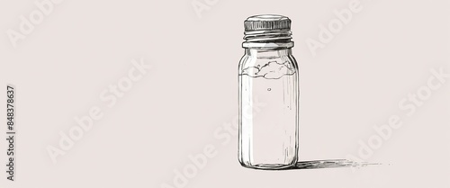 Homemade dry shampoo in a glass jar, close up. photo
