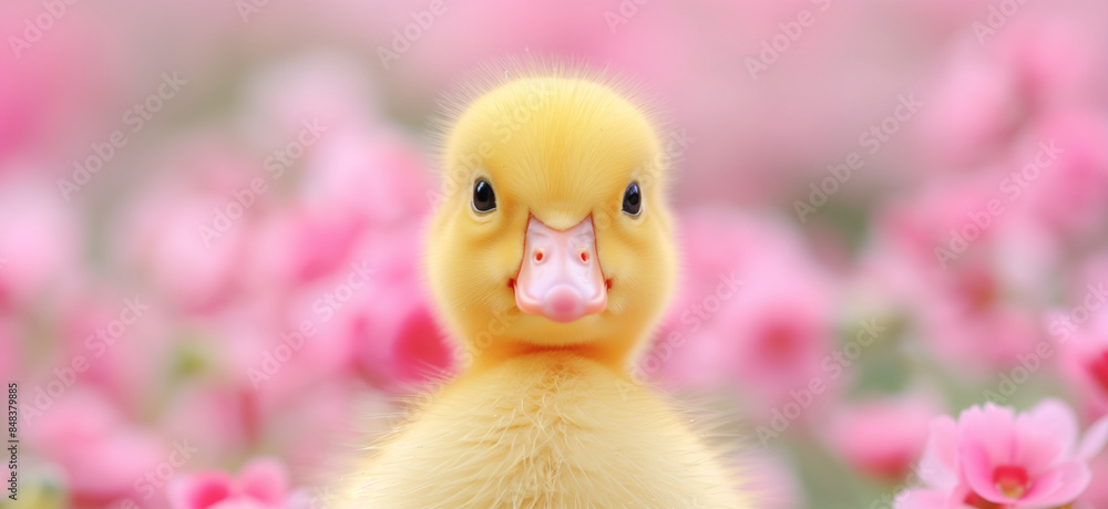 cute yellow duckling on soft background cute yellow duckling on soft background