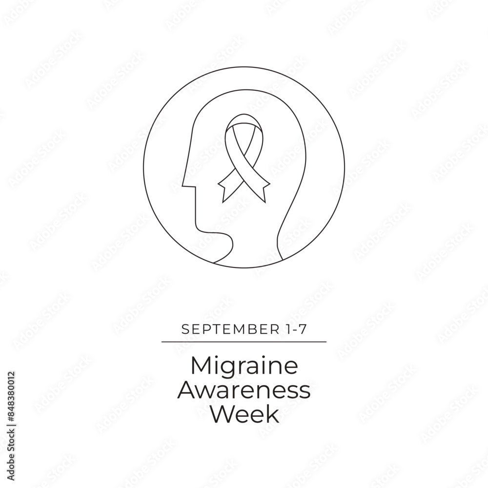Migraine Awareness Week line art vector design. eps 10. continuous line. Migraine Awareness Week line art vector design. eps 10. continuous line.