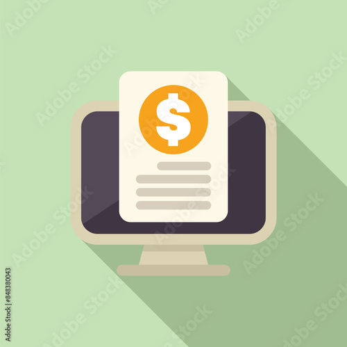 Online invoice being displayed on a computer screen, representing digital payment and billing