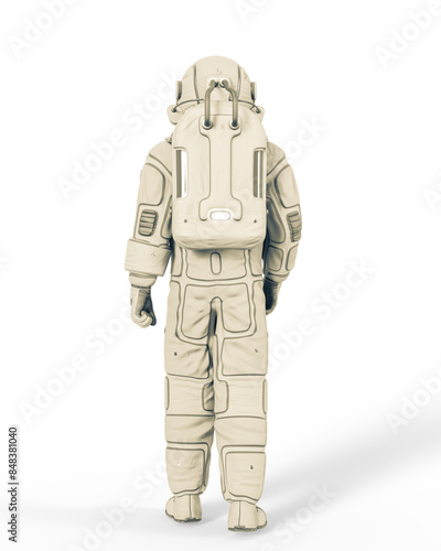 astronaut is standing up on rear view © DM7