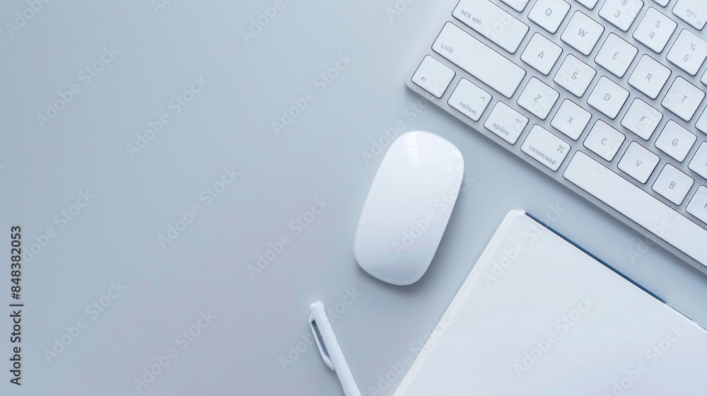 Computer keyboard and mouse on white office desk Computer keyboard and mouse on white office desk