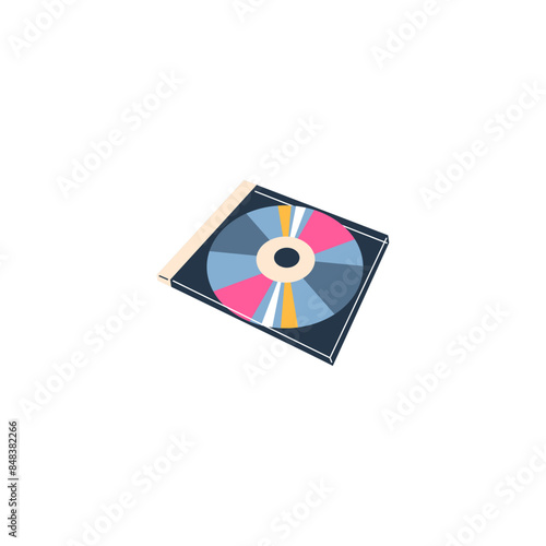 Vector illustration of a 90s-2000s fashion CD. isolated background.