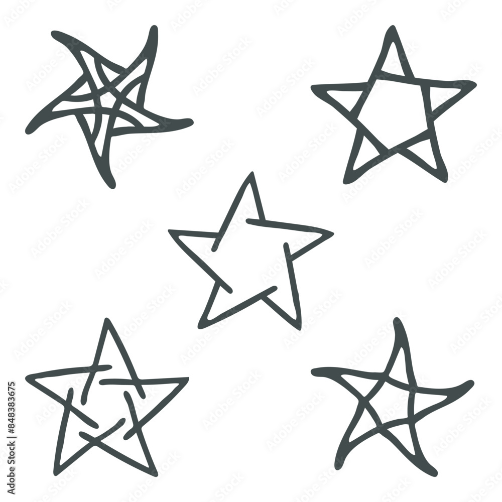 Star, decorative symbol icon set. Original line, dots, various outline form collection, black colour graphics. Isolated elements, white background. Vector illustration for web design Star, decorative symbol icon set. Original line, dots, various outline form collection, black colour graphics. Isolated elements, white background. Vector illustration for web design