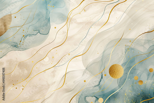  A soft and dreamy background with abstract watercolor shapes. Craeted with Ai photo