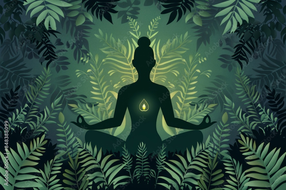 Obraz premium Meditation or yoga in the Lotus position