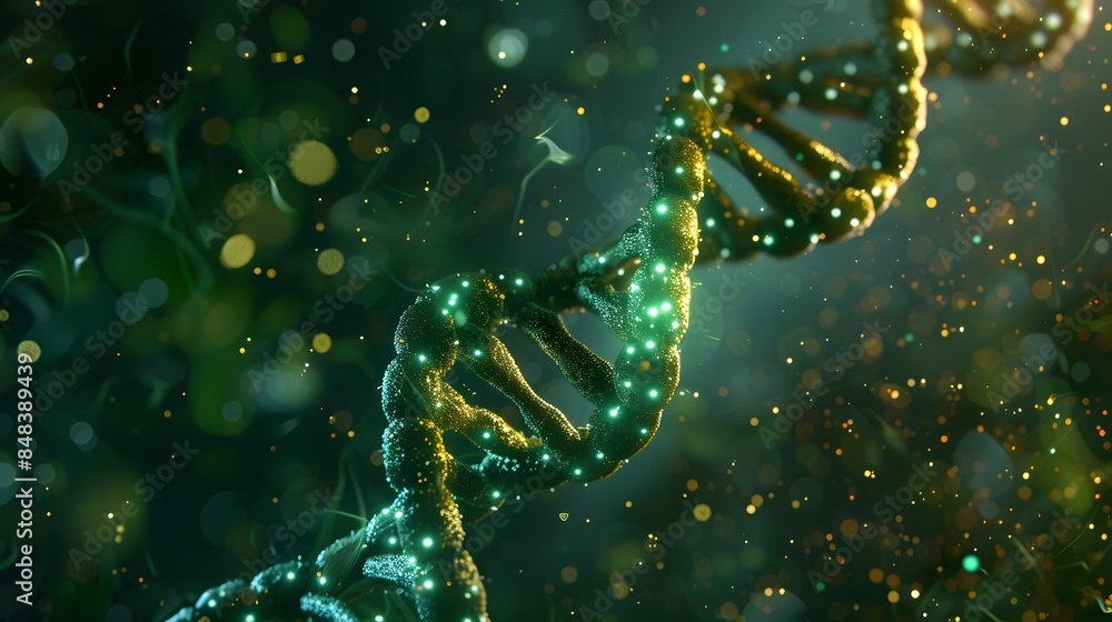 Medical illustration of DNA double helix