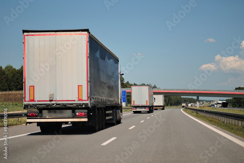 Semi-Trailer Truck On Highway Goods Shipping Logistics