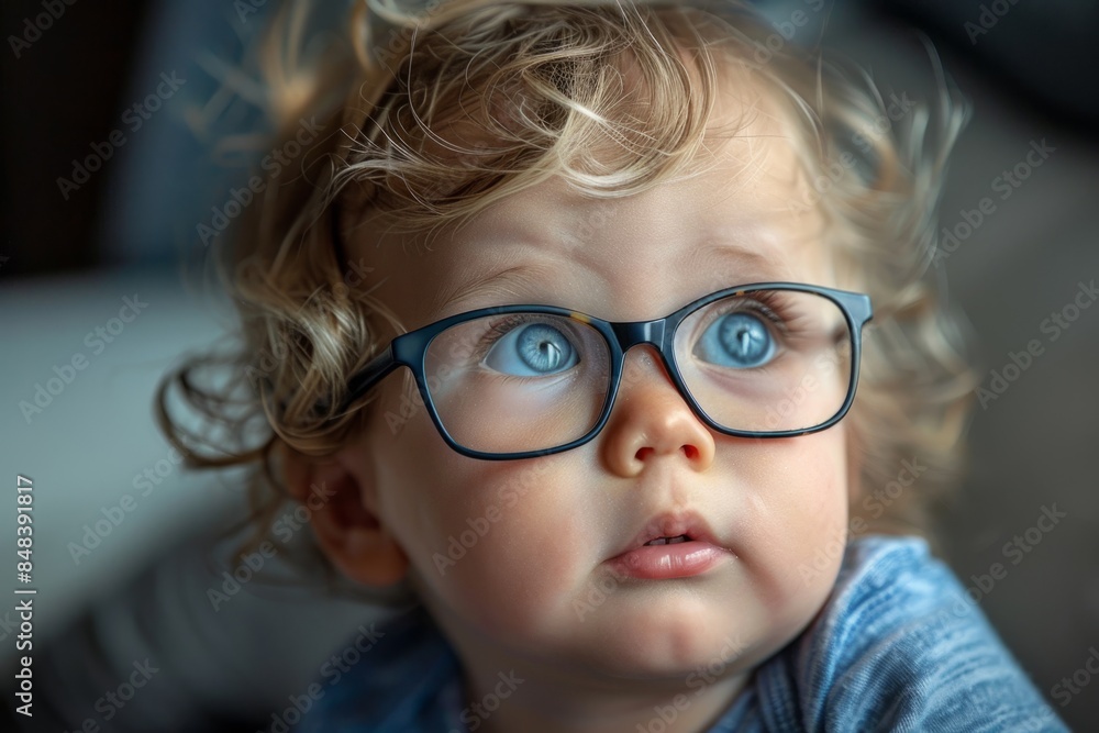 Little baby boy wearing glasses Little baby boy wearing glasses
