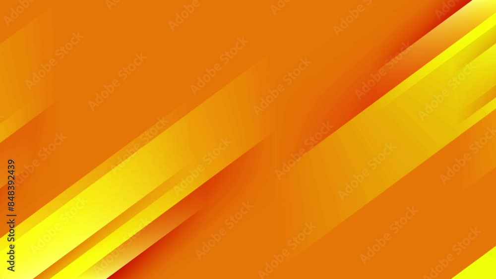 Abstract moving yellow motion geometric on orange background animation