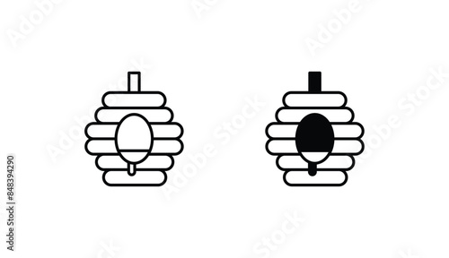 Beehive icon design with white background stock illustration
