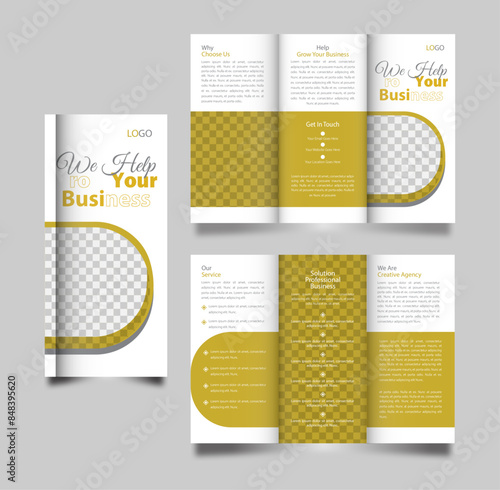 Simple corporate trifold brochure design template.