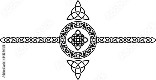 Celtic Pattern Circle Header with Viking Knot and Triquetra