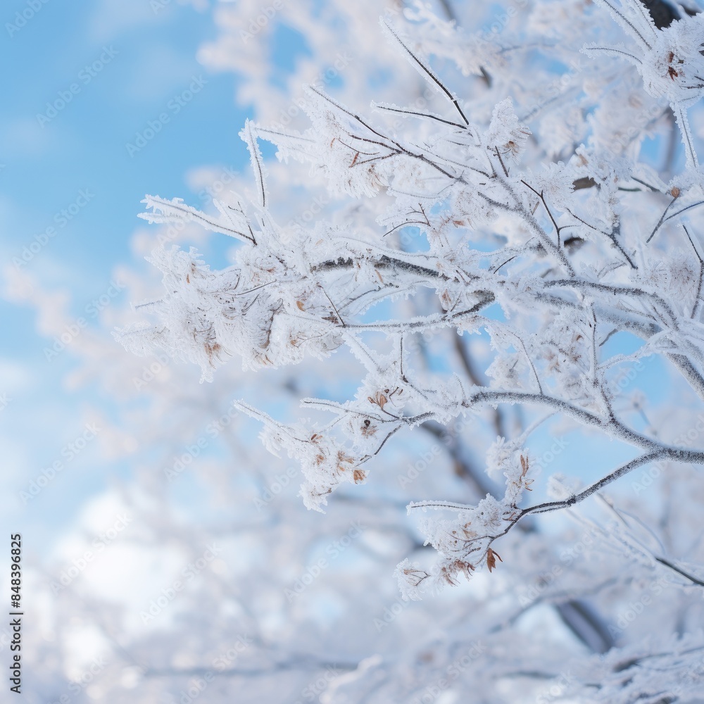 Obraz premium frost on branches