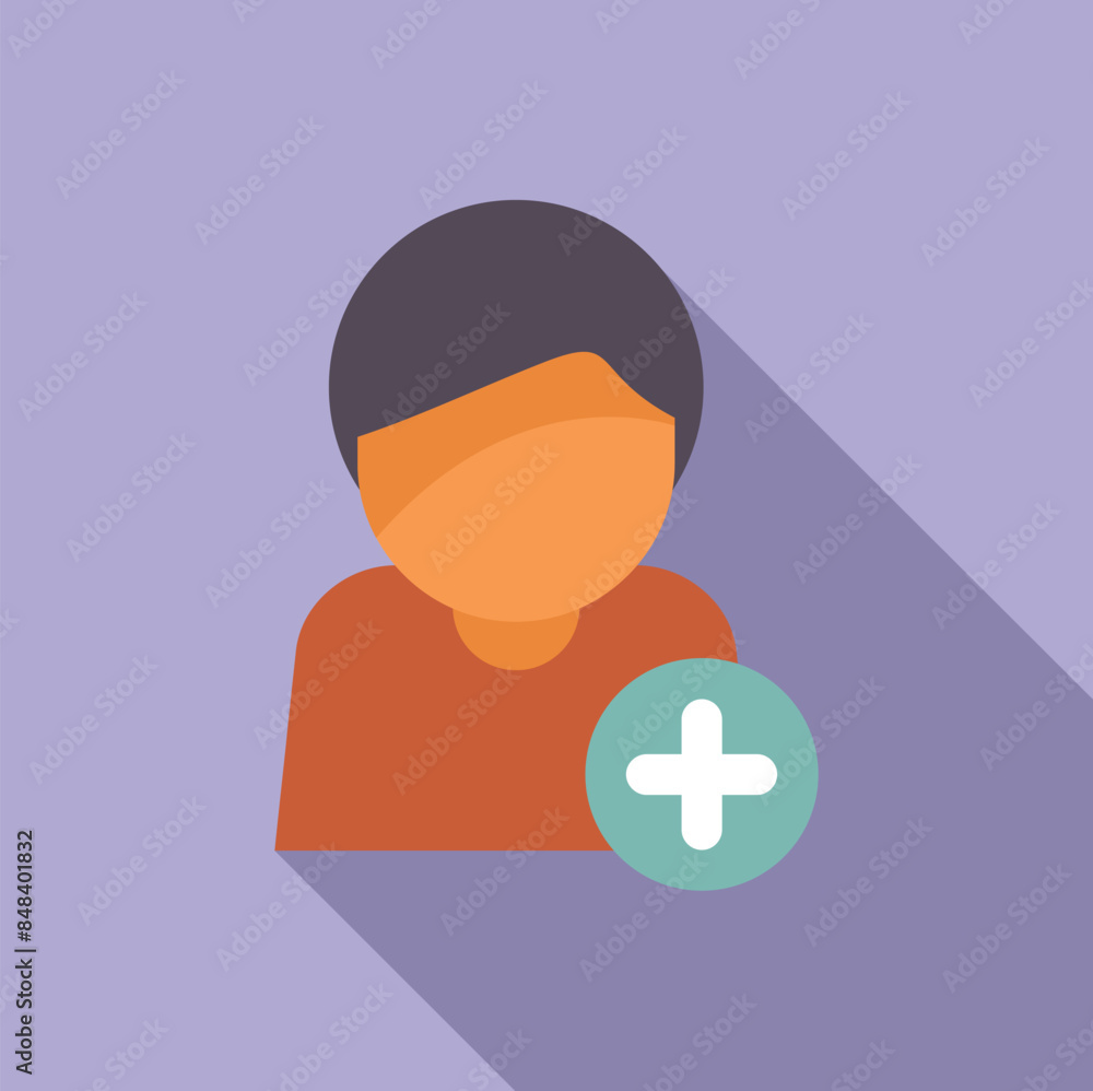 Icon of a person adding a new contact with a plus sign, perfect for apps or websites