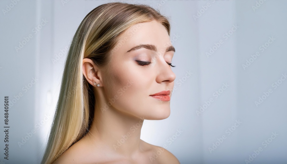 woman face during professional eyebrow mapping woman face during professional eyebrow mapping