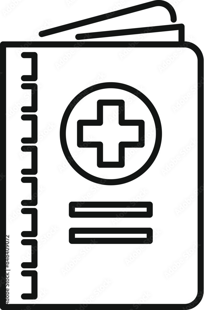 Fototapeta premium Medical record book icon in trendy outline style, perfect for web, app and ui design