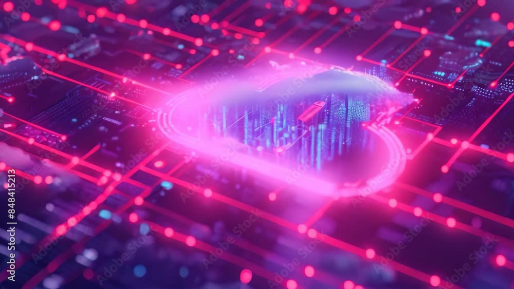 A cloud in the shape of a heart surrounded by data, representing abstract data encryption, An abstract representation of data encryption methods A cloud in the shape of a heart surrounded by data, representing abstract data encryption, An abstract representation of data encryption methods