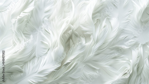 white feathers background, generative ai 