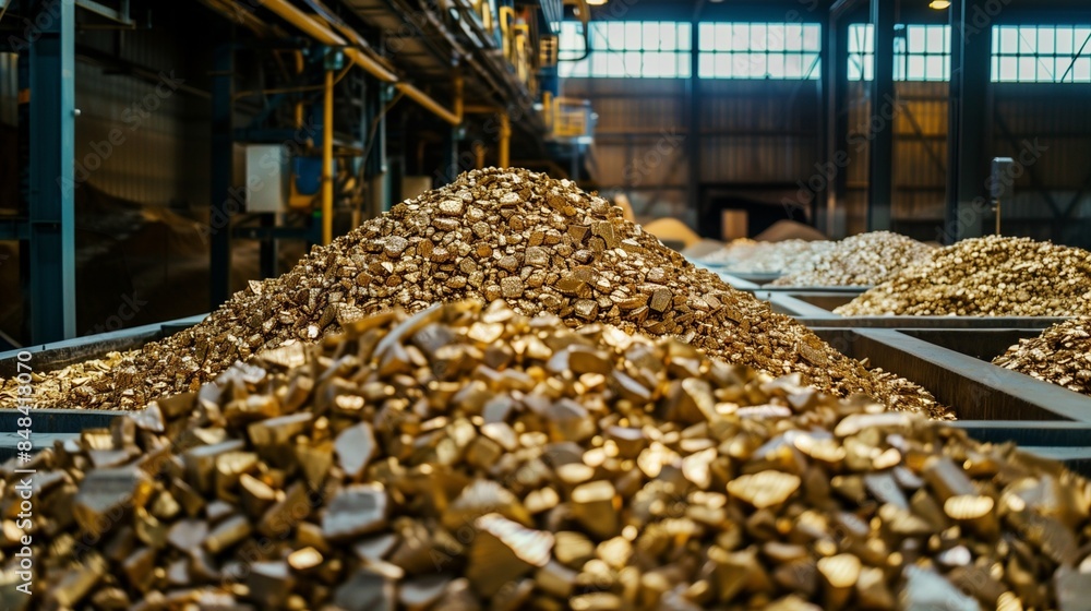 Raw Gold Ore Piles at Mining Facility Raw Gold Ore Piles at Mining Facility