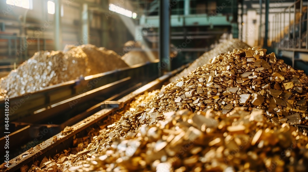 Raw Gold Ore Piles at Mining Facility Raw Gold Ore Piles at Mining Facility