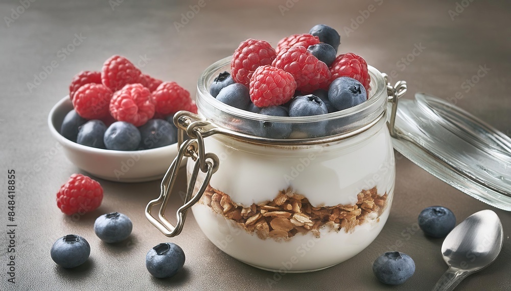 yogurt with raspberries yogurt with raspberries