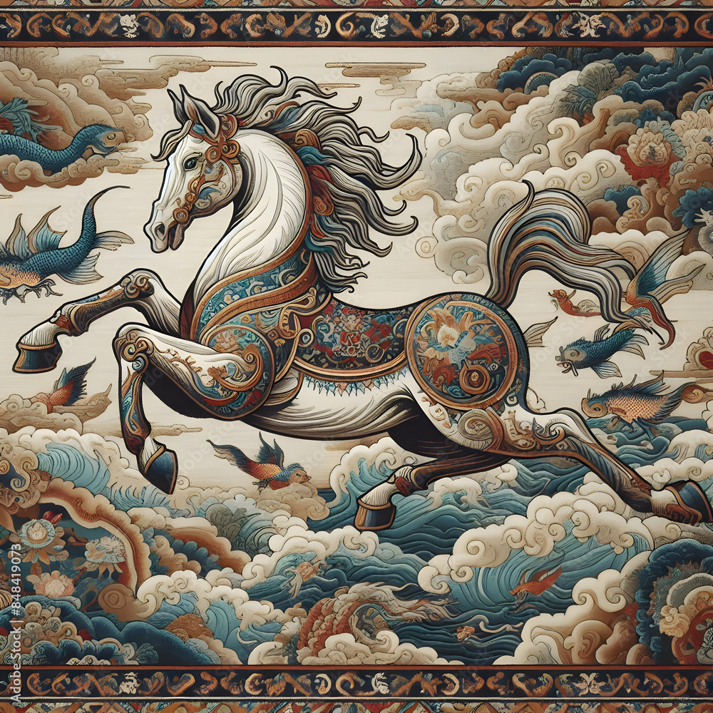 Persian style carpet pattern Persian style carpet pattern