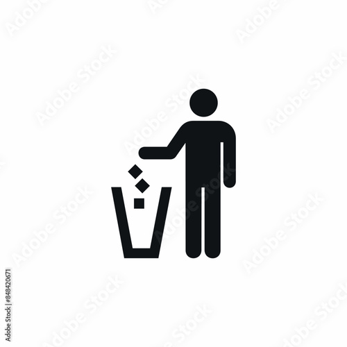 throw garbage trash rubbish sign icon
