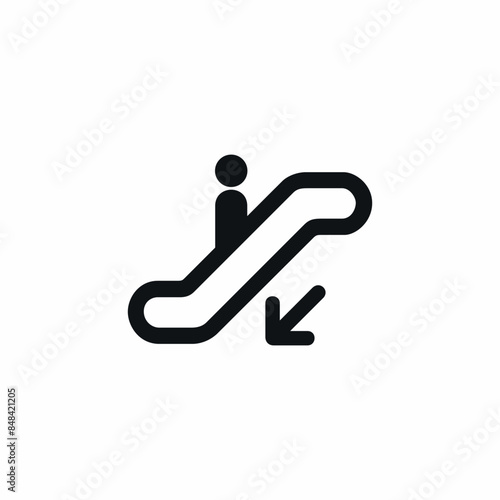 stairway escalator down downstairs icon