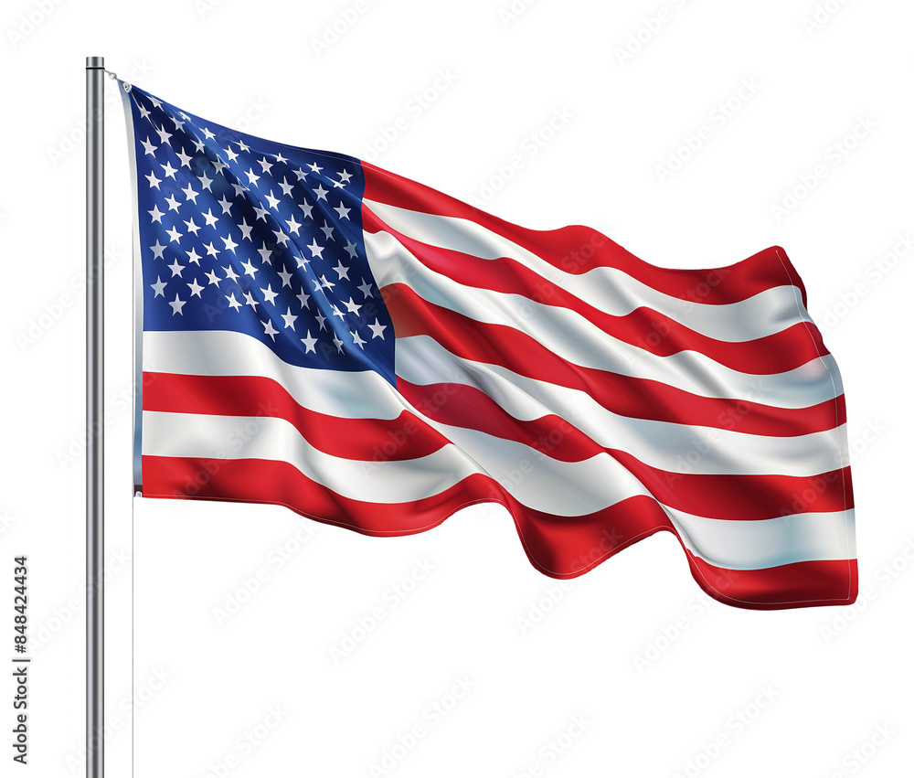 Fototapeta premium USA flag isolated isolated on transparent background