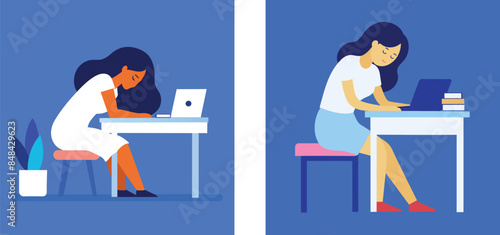 A young woman taking a nap vector illustration