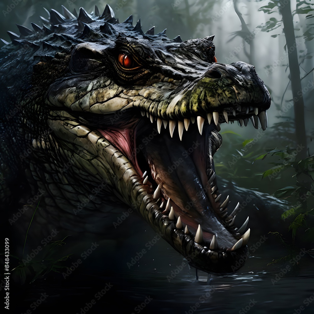 Obraz premium crocodile dragon in the forest