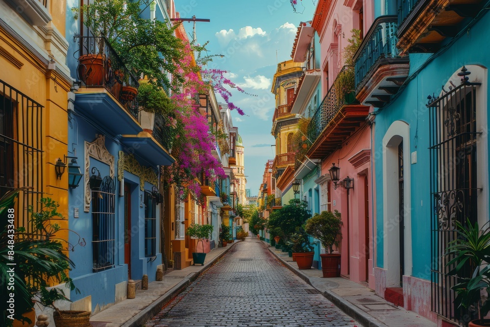 Cobblestone Street Lined With Historic Homes and Lush Greenery in Charleston, South Carolina Cobblestone Street Lined With Historic Homes and Lush Greenery in Charleston, South Carolina
